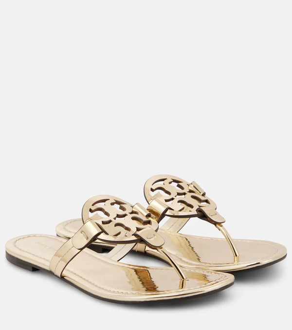  Tory Burch Tory Burch Miller Metallic Leather Thong Sandals 