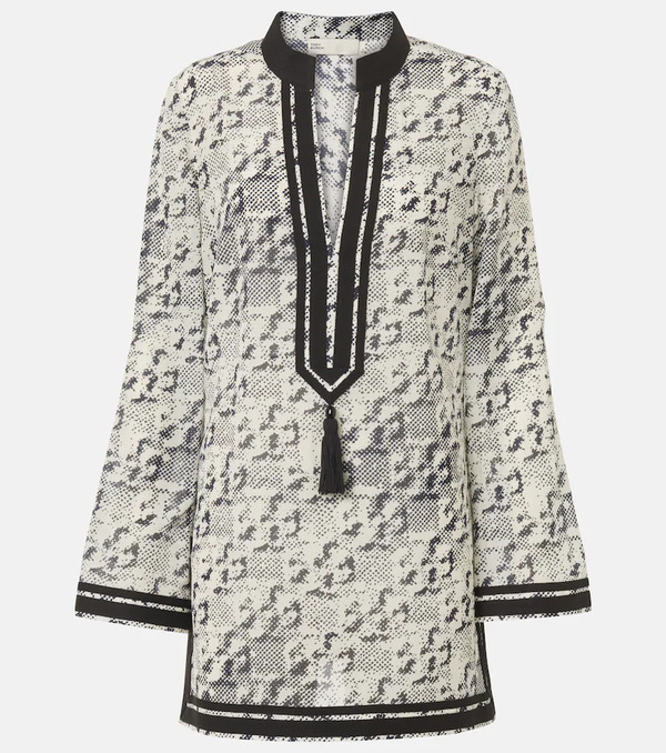  Tory Burch Tory Burch Printed Silk And Cotton Tunic 