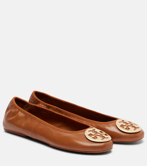  Tory Burch Tory Burch Reva Travel Leather Ballet Flats 