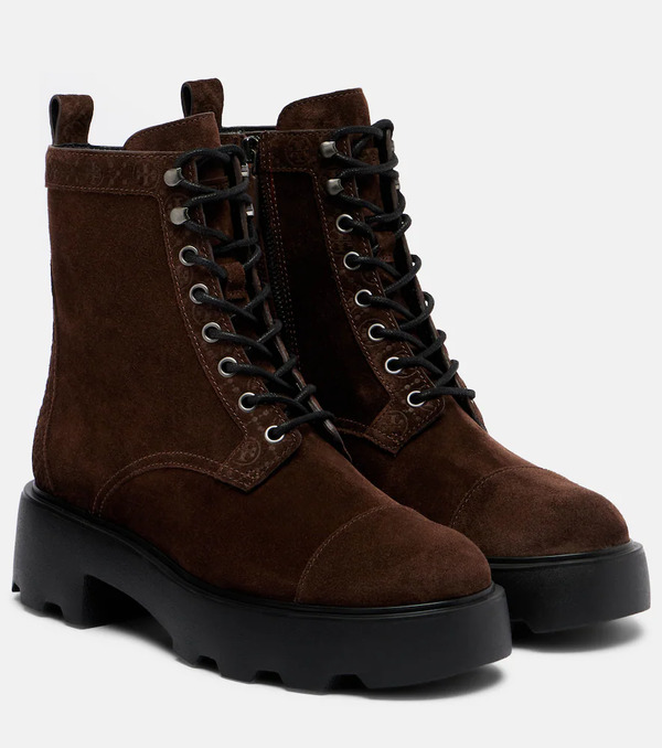  Tory Burch Tory Burch T Monogram Suede Combat Boots 