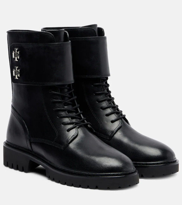  Tory Burch Tory Burch Turnlock Leather Combat Boots 