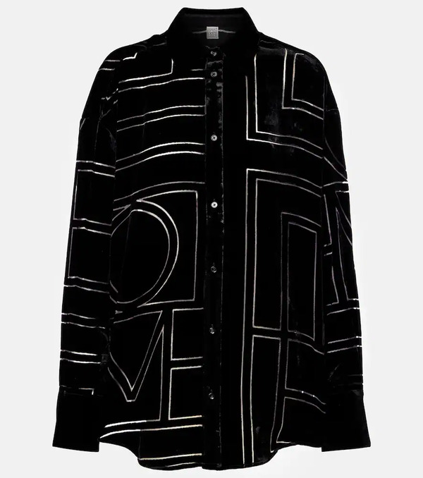  Toteme Toteme Logo Oversized Velvet Devore Shirt 