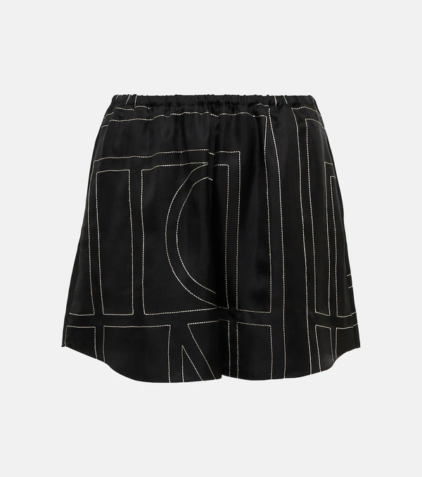  Toteme Toteme Logo Silk Shorts 