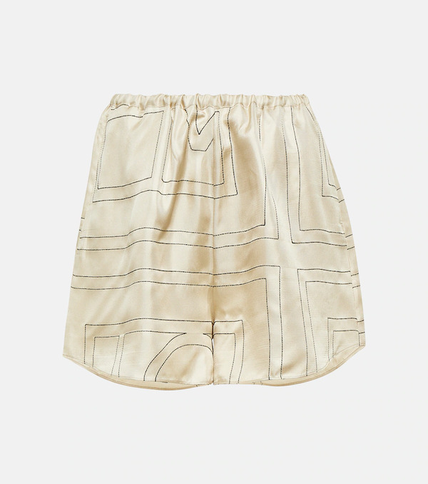  Toteme Toteme Logo Silk Shorts 