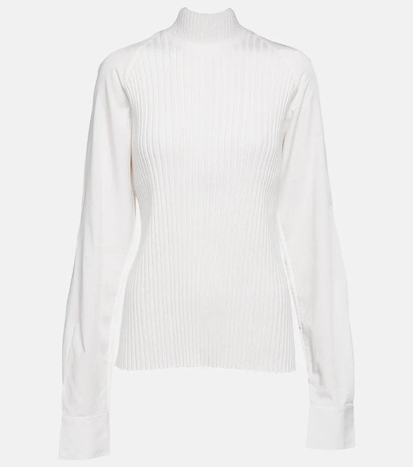  Toteme Toteme Ribbed-knit Turtleneck Wool-blend Top 