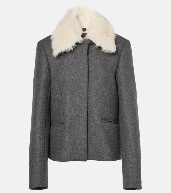  Toteme Toteme Shearling-trimmed Wool-blend Jacket 