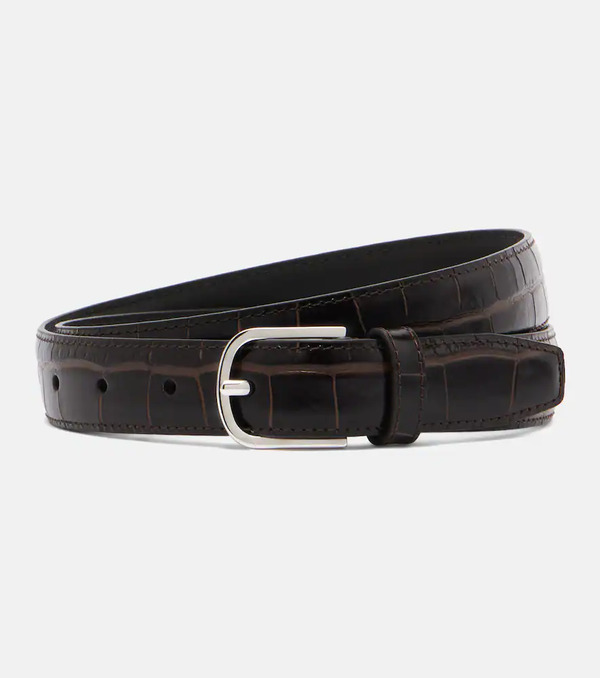  Toteme Toteme Slim Croc-effect Leather Belt 
