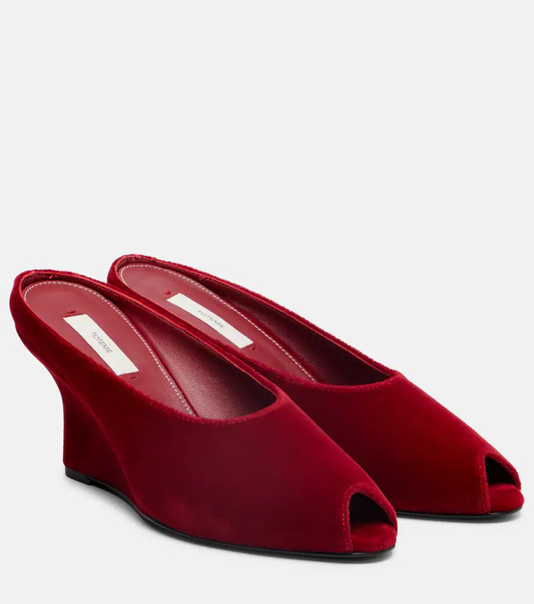  Toteme Toteme Velvet Wedge Mules 