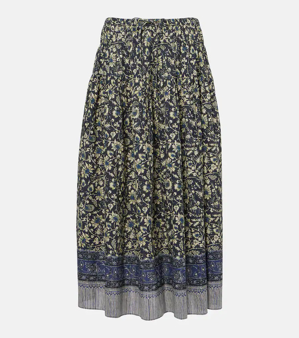  Ulla Johnson Ulla Johnson Avia Pleated Cotton-blend Midi Skirt 
