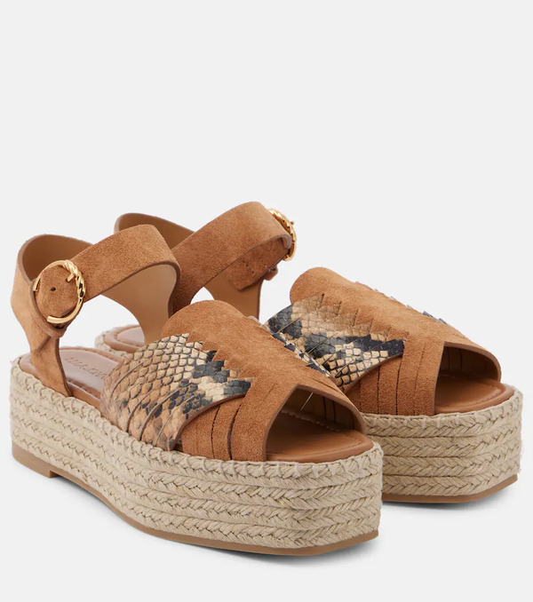  Ulla Johnson Ulla Johnson Elsa Snake-effect Leather Espadrilles 