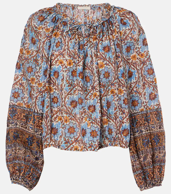  Ulla Johnson Ulla Johnson Silva Printed Cotton-blend Blouse 