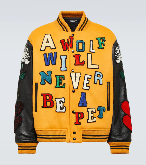  Undercover Undercover Applique Wool-blend Varsity Jacket 