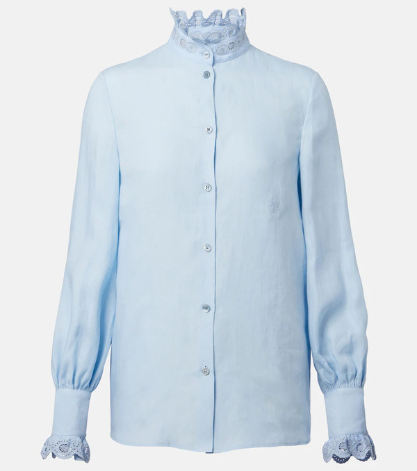 Valentino Valentino Broderie Anglaise Linen Blouse 