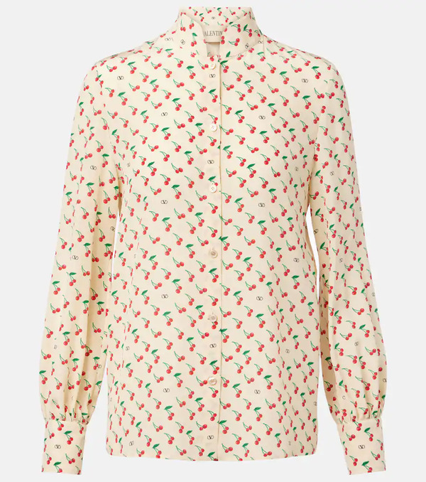  Valentino Valentino Cady Couture Printed Silk Blouse 