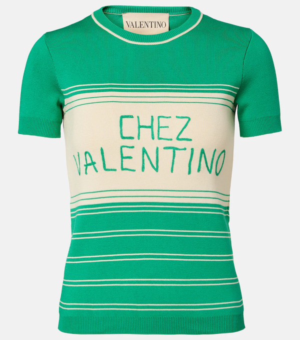  Valentino Valentino Chez Valentino Striped Cotton Top 