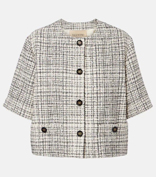  Valentino Valentino Cotton-blend Tweed Jacket 