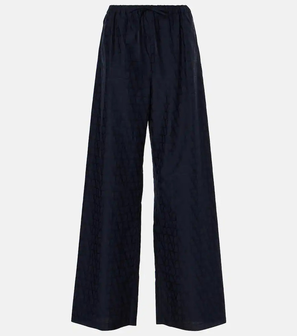  Valentino Valentino Cotton Poplin Wide-leg Pants 
