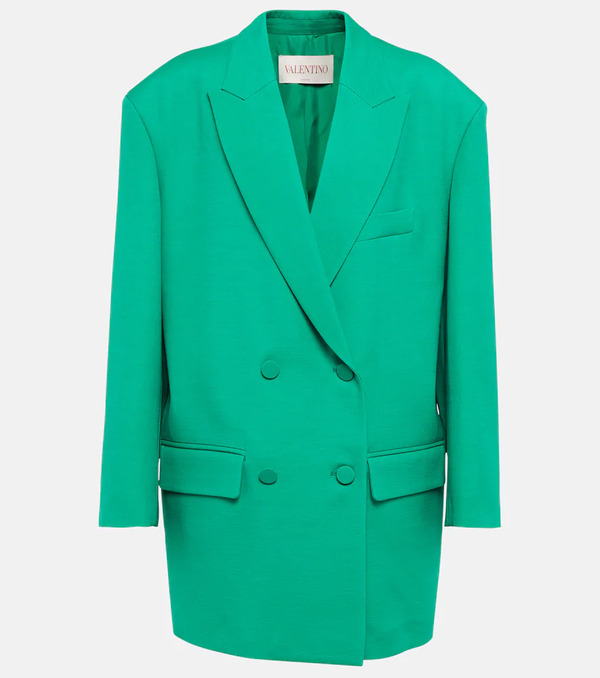  Valentino Valentino Crepe Couture Double-breasted Blazer 