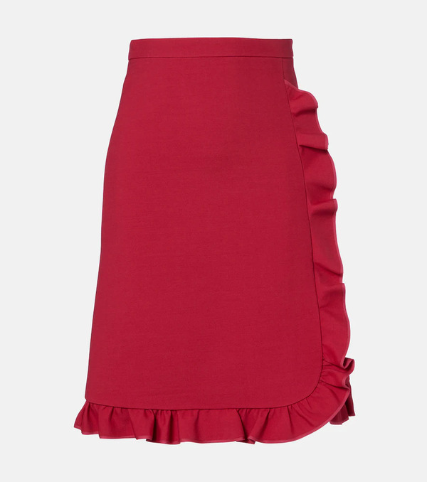  Valentino Valentino Crepe Couture Ruffled Miniskirt 