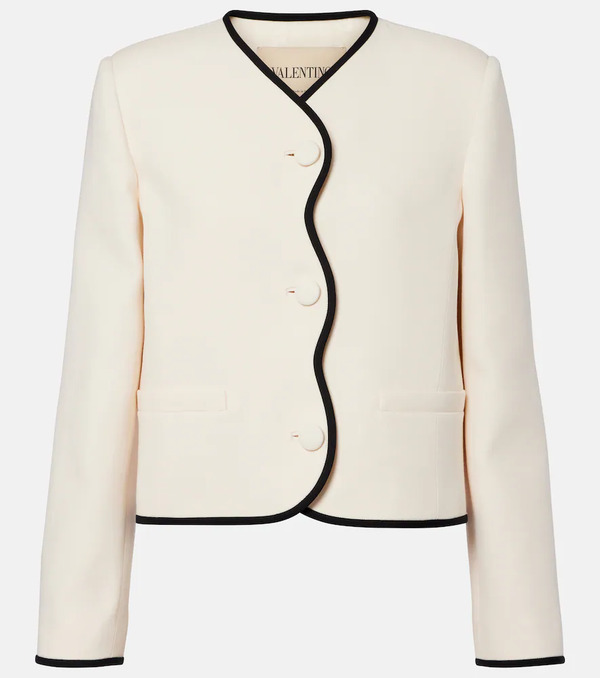  Valentino Valentino Crepe Couture Scalloped Jacket 