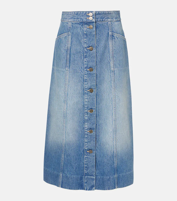 Valentino Valentino Denim Midi Skirt 