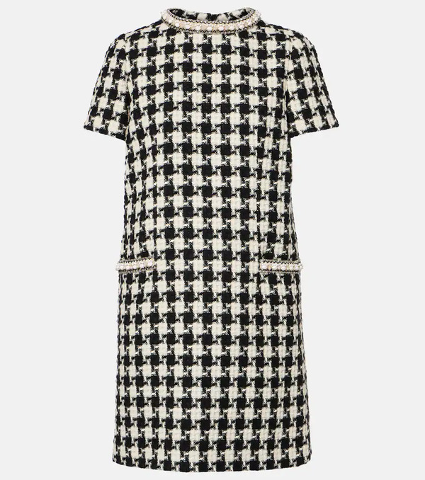  Valentino Valentino Embellished Tweed Minidress 