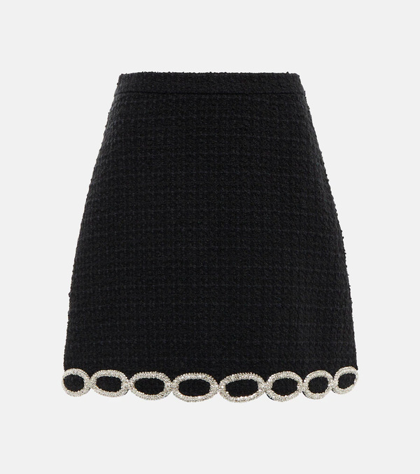  Valentino Valentino Embellished Tweed Miniskirt 