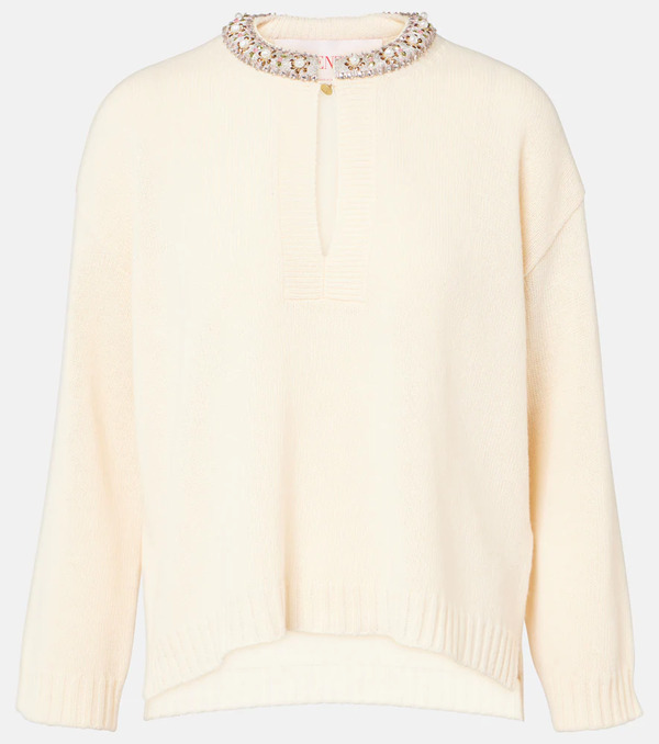  Valentino Valentino Embellished Virgin Wool Sweater 