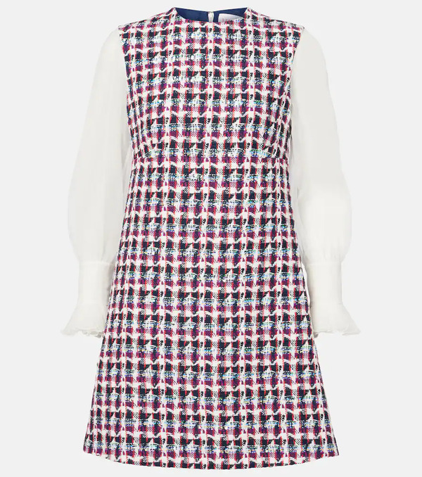  Valentino Valentino Embellished Wool-blend Tweed Minidress 