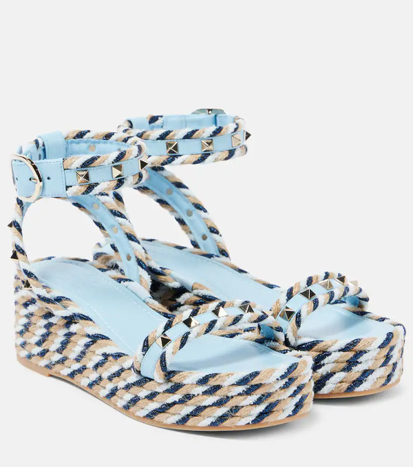  Valentino Garavani Valentino Garavani Rockstud Torchon Espadrille Sandals 