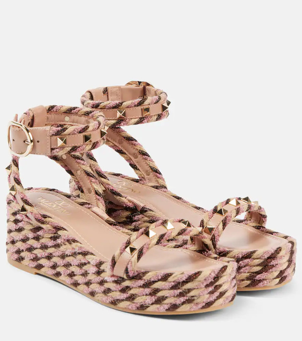  Valentino Garavani Valentino Garavani Rockstud Torchon Espadrille Sandals 