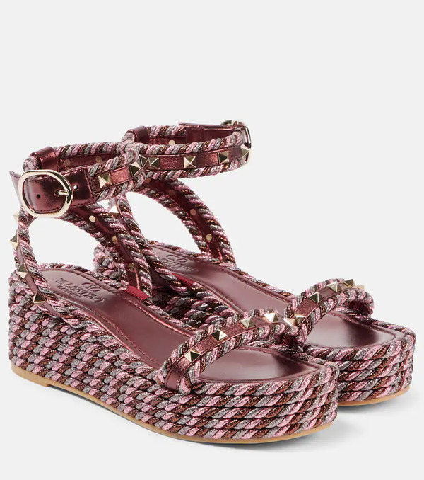  Valentino Garavani Valentino Garavani Rockstud Torchon Espadrille Sandals 