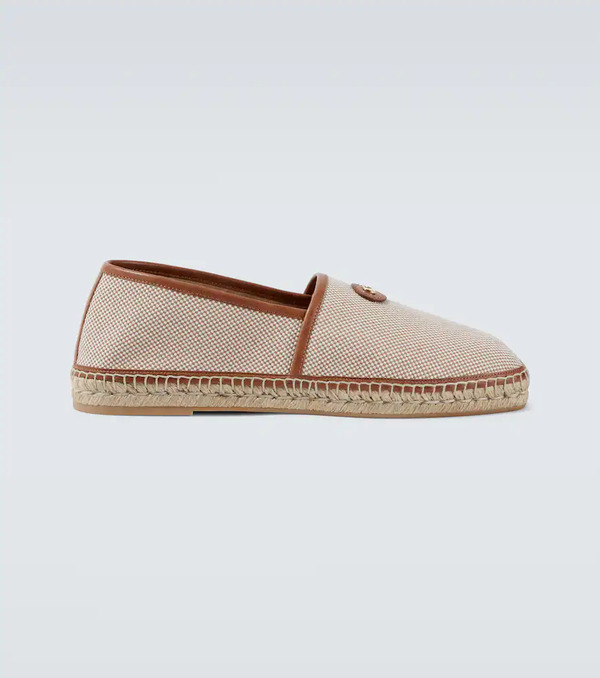  Valentino Garavani Valentino Garavani Vlogo Leather-trimmed Canvas Espadrilles 