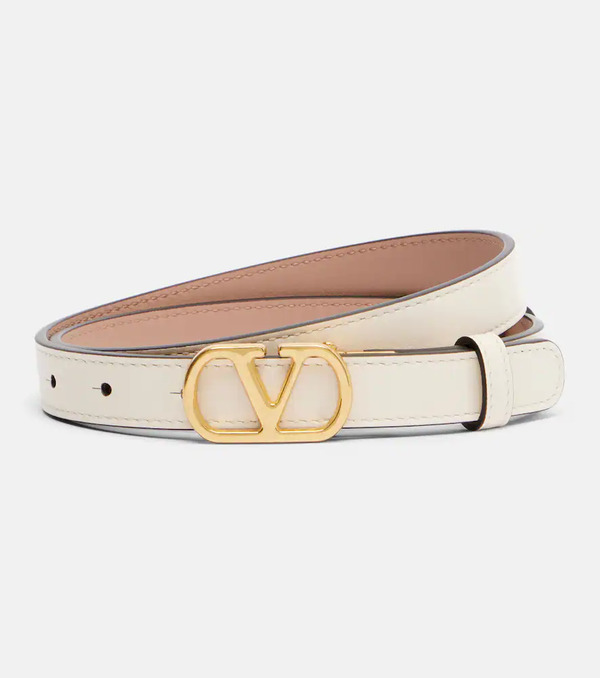  Valentino Garavani Valentino Garavani Vlogo Reversible Leather Belt 