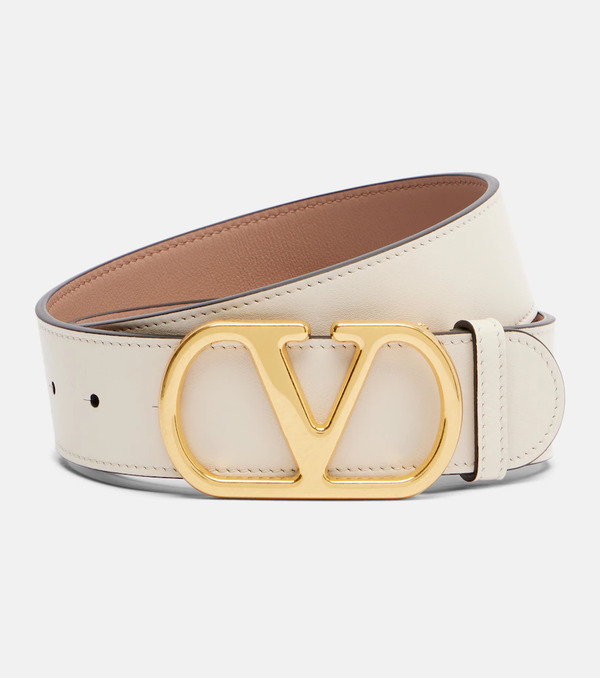 Valentino Garavani Valentino Garavani Vlogo Reversible Leather Belt 