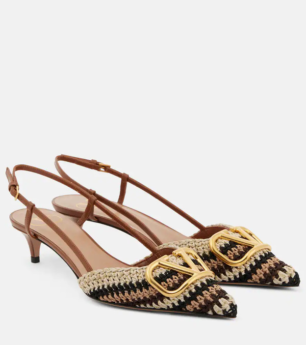  Valentino Garavani Valentino Garavani Vlogo Signature 40 Crochet Slingback Pumps 