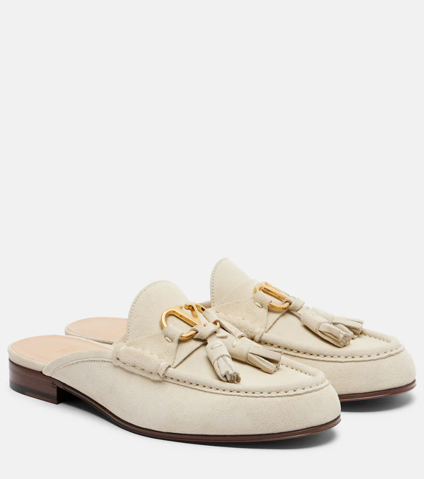  Valentino Garavani Valentino Garavani Vlogo Suede Mules 