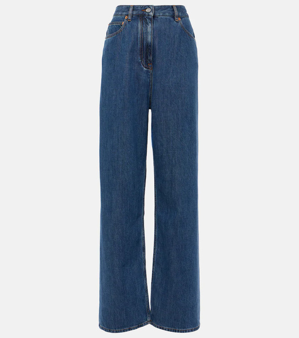  Valentino Valentino High-rise Wide-leg Jeans 