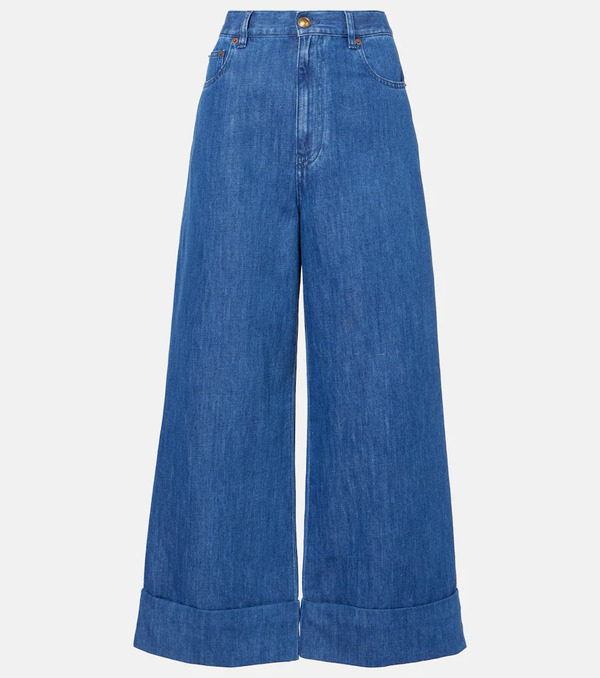  Valentino Valentino High-rise Wide-leg Jeans 