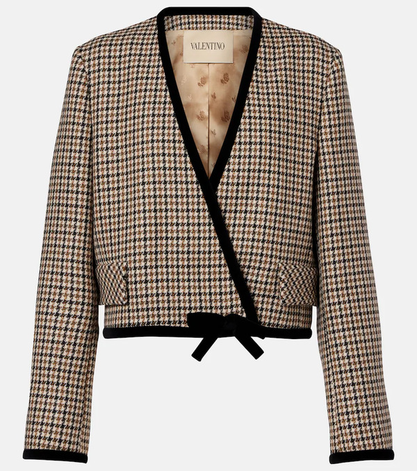  Valentino Valentino Houndstooth Virgin Wool Jacket 