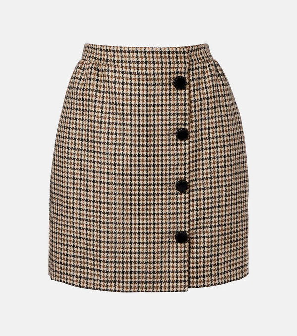  Valentino Valentino Houndstooth Virgin Wool Miniskirt 