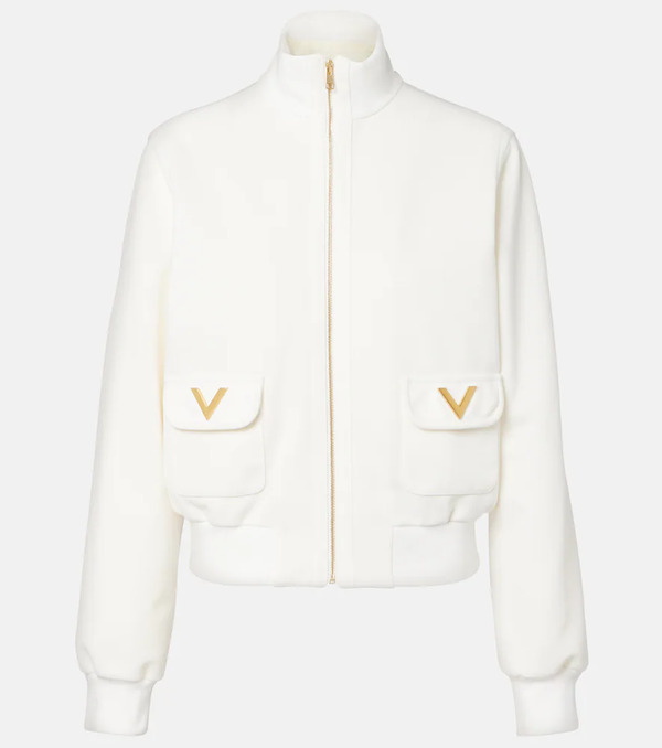  Valentino Valentino Logo Jersey Zip-up Sweatshirt 