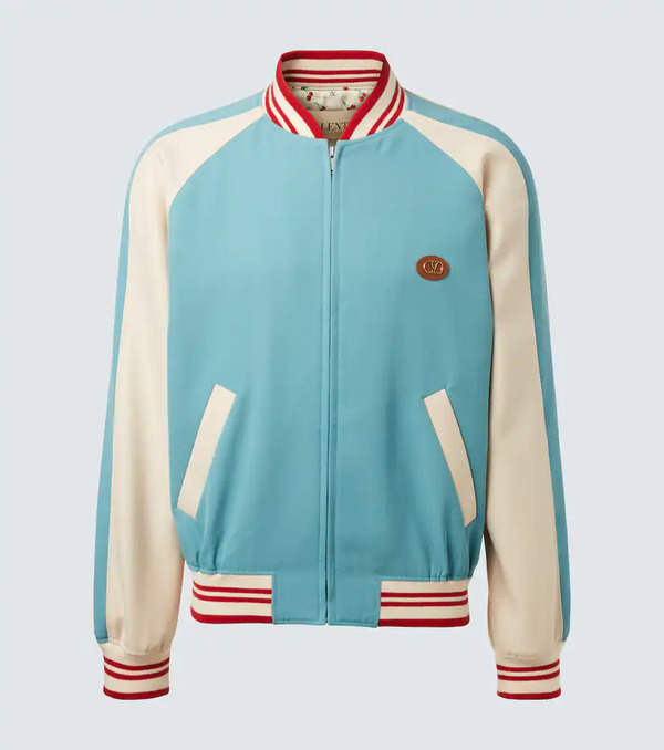  Valentino Valentino Logo Virgin Wool Varsity Jacket 
