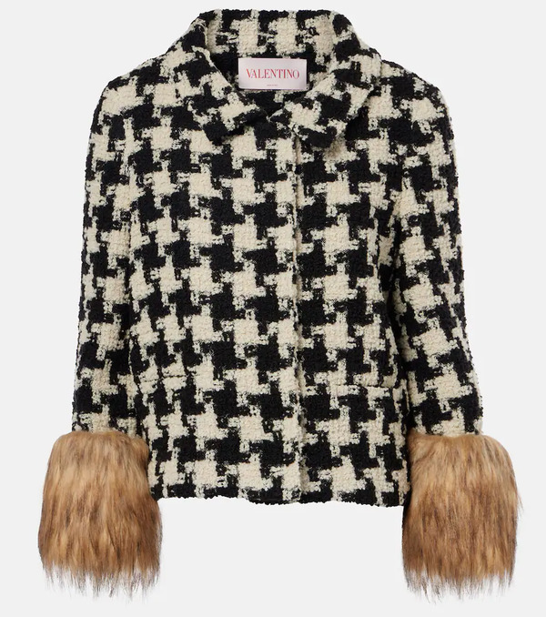  Valentino Valentino Macro Pied De Poule Tweed Jacket 
