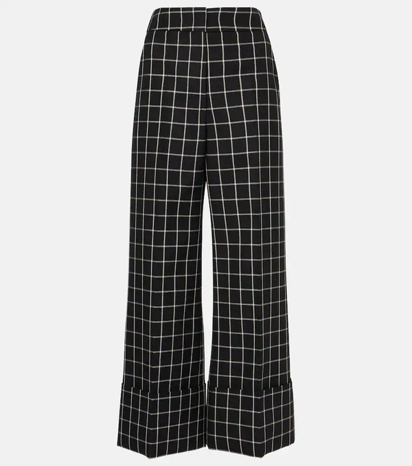 Valentino Valentino Mossi Virgin Wool Wide-leg Pants 