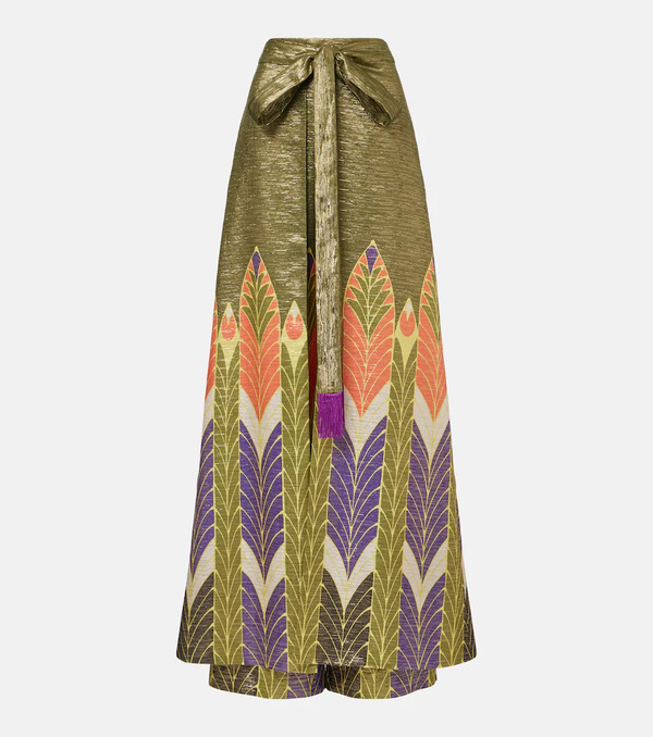  Valentino Valentino Printed Silk-blend Wide-leg Pants 