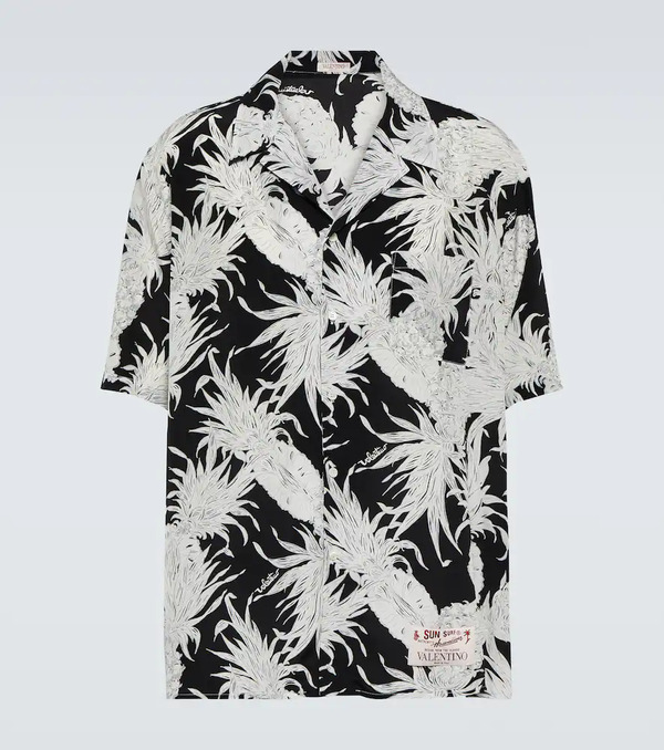  Valentino Valentino Printed Silk Bowling Shirt 