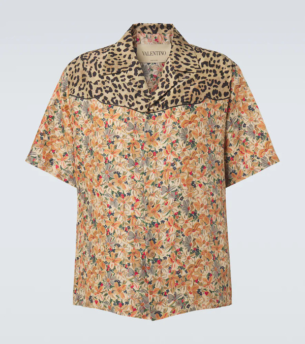  Valentino Valentino Printed Silk Bowling Shirt 