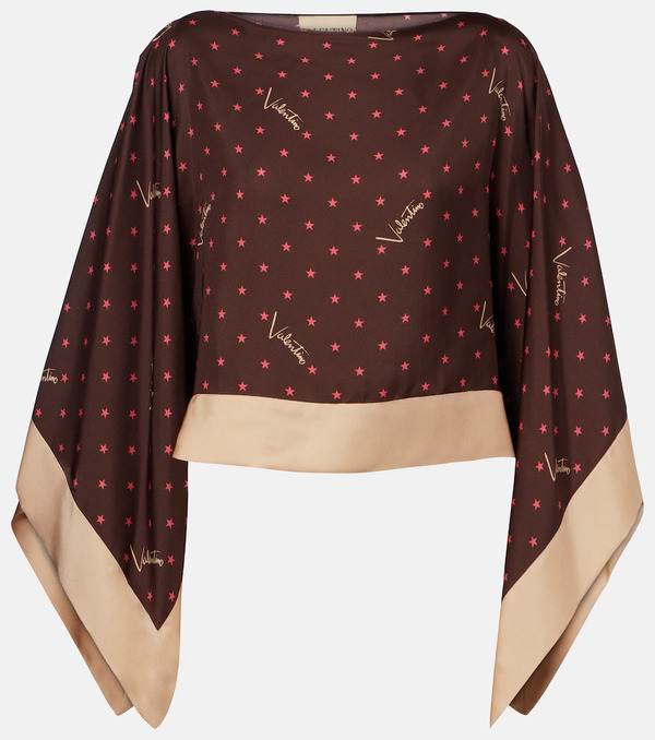  Valentino Valentino Printed Silk Twill Top 