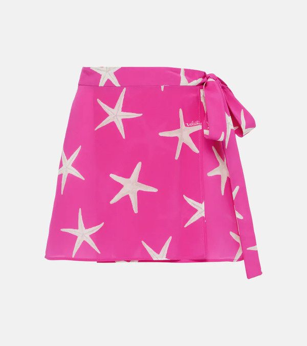  Valentino Valentino Printed Silk Wrap Skirt 